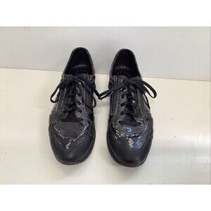 mephisto monia womens shoes walking 8.5  leather black lace up air relax zipper